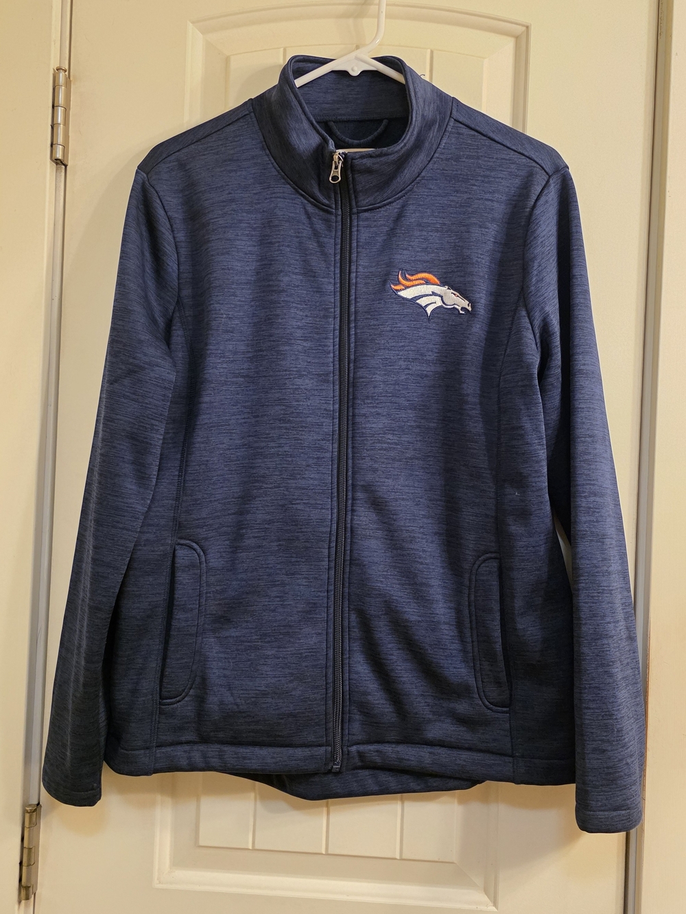NFL Women's Heathered Navy Full-Zip Jacket with Broncos Logo